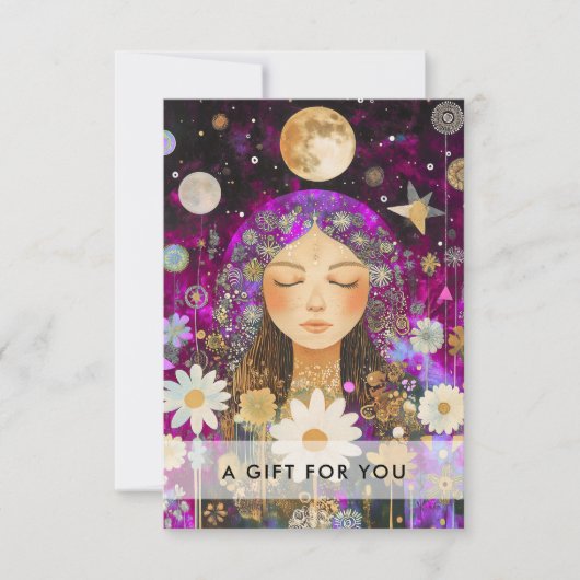 Cosmic Girl Boho Moon QR-code cadeaubon (Voorkant)