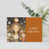 Cosmic Girl Boho Moon QR-code cadeaubon (Staand voorkant)