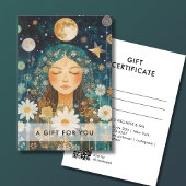 Cosmic Girl Boho Moon QR Code Gift Certificate