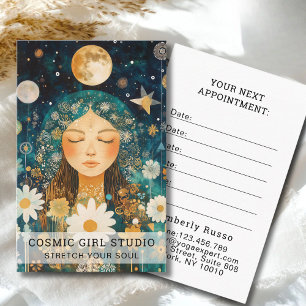 Cosmic Girl Boho Moon Salon Afspraakkaart Afsprakenkaartje