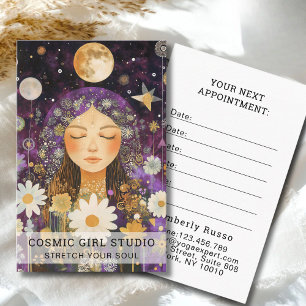 Cosmic Girl Boho Moon Salon Afspraakkaart Afsprakenkaartje