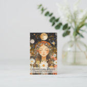 Cosmic Girl Boho Moon Salon Appointment Card Afsprakenkaartje (Staand voorkant)