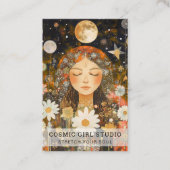 Cosmic Girl Boho Moon Salon Appointment Card Afsprakenkaartje (Voorkant)