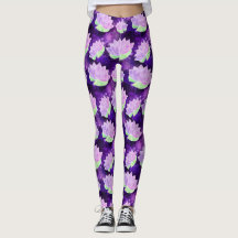 Cosmic Glam Paars Lotus Flowers Galaxy Print Yoga