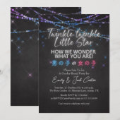 Cosmic Glitter Twinkle Little Star Genderonthullin Kaart (Voorkant / Achterkant)