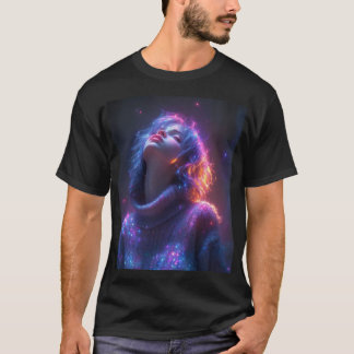 : "Cosmic Glow Graphic T-shirt – Futuristische Mod