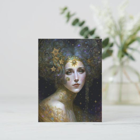 Cosmic Goddess Fantasy Art Briefkaart (Staand voorkant)