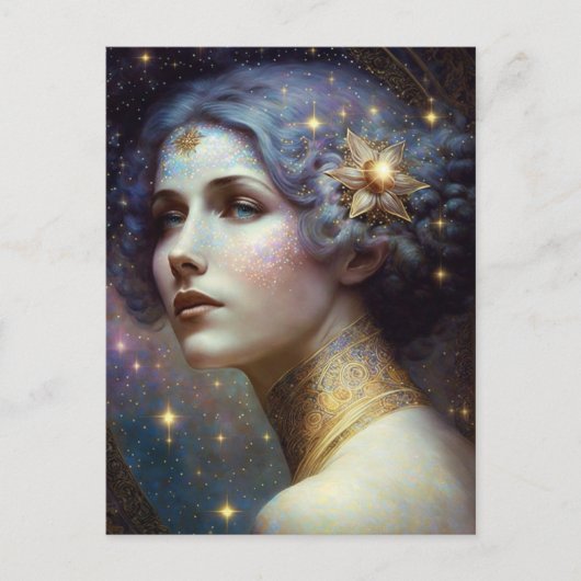 Cosmic Goddess Fantasy Art Briefkaart (Voorkant)