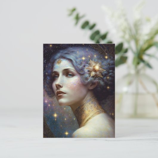 Cosmic Goddess Fantasy Art Briefkaart (Staand voorkant)