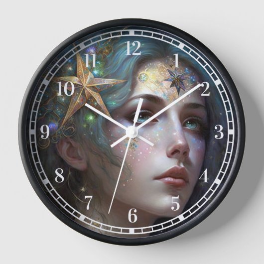 Cosmic Goddess Fantasy Art Clock (Voorkant)