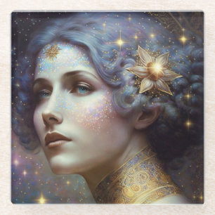 Cosmic Goddess Fantasy Art Onderzetter Glazen Onderzetter