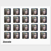 Cosmic Goddess Fantasy Art Square Sticker (Vel)