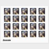 Cosmic Goddess Fantasy Art Square Sticker (Vel)
