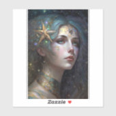 Cosmic Goddess Fantasy Art Sticker (Vel)