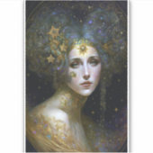 Cosmic Goddess Fantasy Art Sticker (Voorkant)