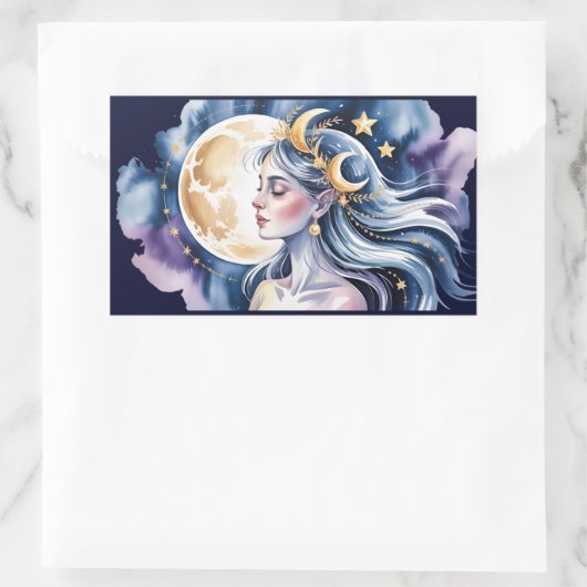 Cosmic goddess rechthoekige sticker (Tas)