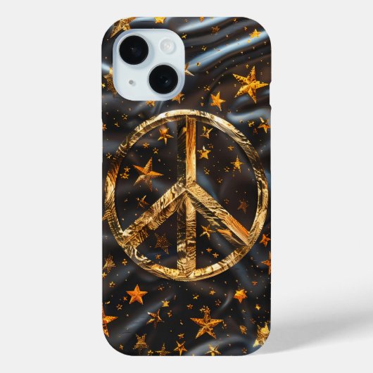 Cosmic Gold Peace Symbool Telefoonhoes Case-Mate iPhone Case (Achterkant)