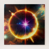 Cosmic Gold Sphere Bursts in Planetary Event Legpuzzel (Horizontaal)