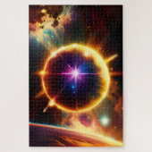 Cosmic Golden Sphere Bursting in Planetary Event Legpuzzel (Verticaal)