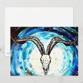 cosmic goth skull art feestdagenkaart (Voorkant / Achterkant)