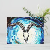 cosmic goth skull art feestdagenkaart (Staand voorkant)