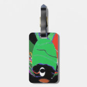 Cosmic Green Fish PATROL Bagagelabel (Achterkant verticaal)