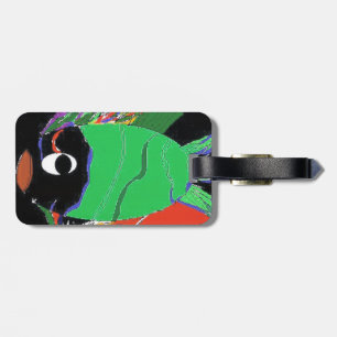 Cosmic Green Fish PATROL Bagagelabel