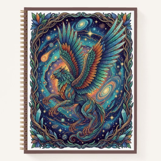 Cosmic Griffin Guardian Zentangle Mythical Journal Notitieboek (Voorkant)