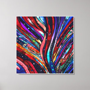 Cosmic Groove opgerekt canvasprint Canvas Afdruk