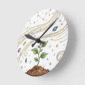 Cosmic Growth Nature Plant with Roots and Stars  Ronde Klok (Hoek)