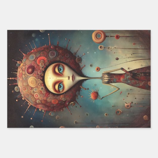 Cosmic Guardians Whimsical Fantasy Decoupage Inpakpapier Vel (Voorkant 3)