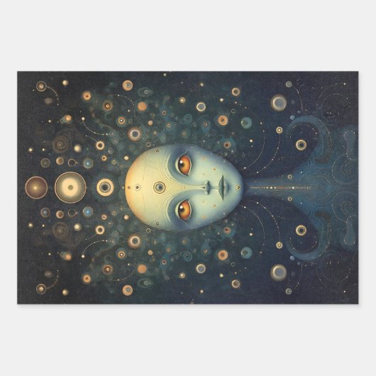 Cosmic Guardians Whimsical Fantasy Decoupage Inpakpapier Vel (Voorkant)