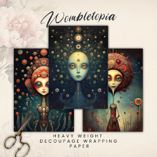 Cosmic Guardians Whimsical Fantasy Decoupage Inpakpapier Vel