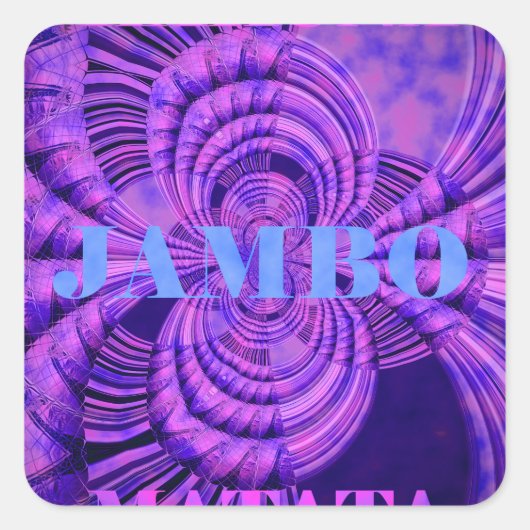 Cosmic Hakuna Art Print Vierkante Sticker (Voorkant)