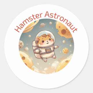 Cosmic Hamster Explorer - Grappig Ruimteavontuur Ronde Sticker