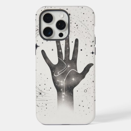 Cosmic Hand in Starry Galaxy – Surreal Spiritual S iPhone Hoesje (Achterkant)