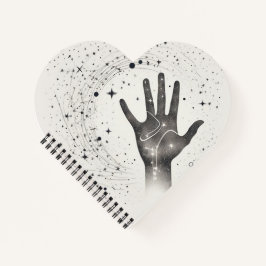 Cosmic Hand in Starry Galaxy – Surreal Spiritual S Notitieboek