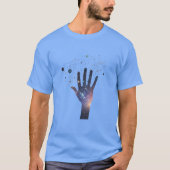 Cosmic Hand in Starry Galaxy – Surreal Spiritual S T-shirt (Voorkant)