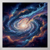 Cosmic Hand of Creation — Surreal Galaxy Art Poster (Voorkant)