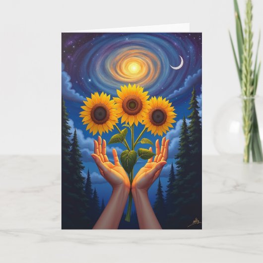 Cosmic Hands Verjaardagskaart Kaart (Voorkant)