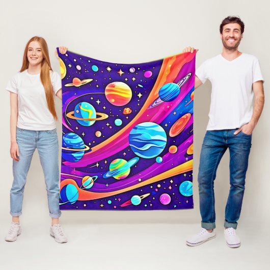 Cosmic Harmony Art Fleece Deken (In situ)