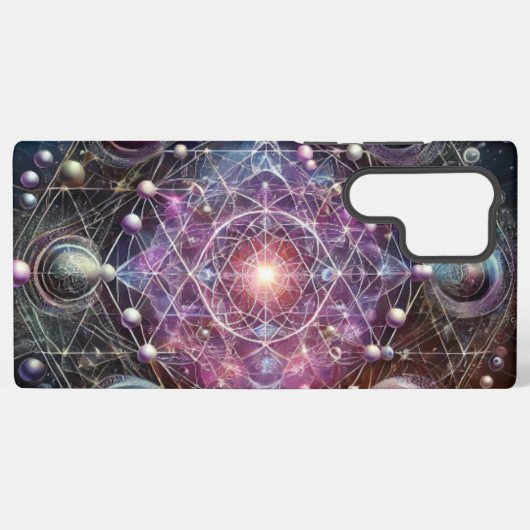 Cosmic Harmony: Een Geometrie Panorama Samsung Galaxy Hoesje (Achterkant horizontaal)