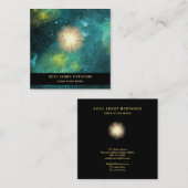 *~* Cosmic Healing Universe Energy Sun Burst Stars Vierkante Visitekaartje (Voorkant / Achterkant)