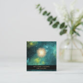 *~* Cosmic Healing Universe Energy Sun Burst Stars Vierkante Visitekaartje (Staand voorkant)