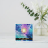 *~* Cosmic Healing Universe Stars Energy Sun Burst Vierkante Visitekaartje (Staand voorkant)