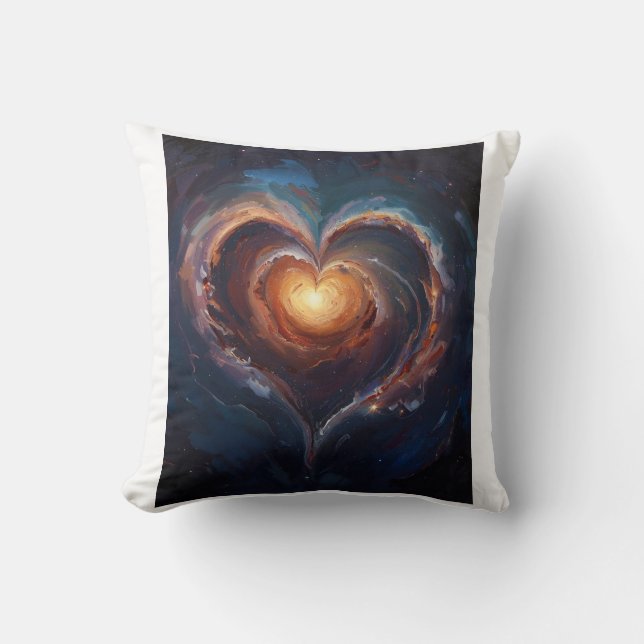 Cosmic Heart Galaxy Love Art – Universe Romance  Kussen (Voorkant)