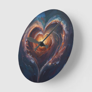 Cosmic Heart Galaxy Love Art – Universe Romance  Ronde Klok