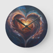Cosmic Heart Galaxy Love Art – Universe Romance  Ronde Klok (Voorkant)