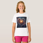 Cosmic Heart Galaxy Love Art – Universe Romance  T-shirt (Voorkant volledig)