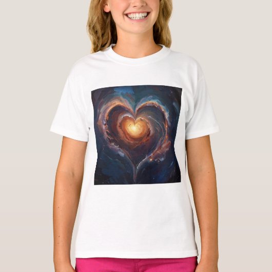 Cosmic Heart Galaxy Love Art – Universe Romance  T-shirt (Voorkant)